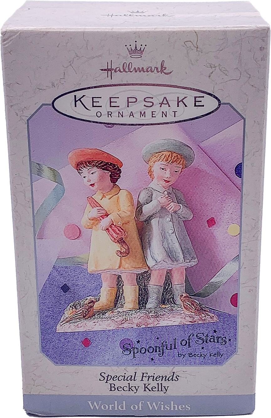 1998 Hallmark Becky Kelly SPECIAL FRIENDS World of Wishes Ornament in Mint Box